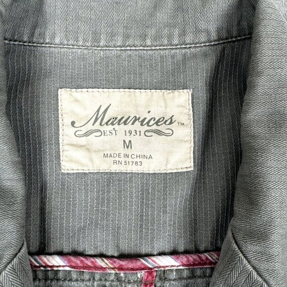 Maurices VTG Jacket Medium Militray Green Y2K Utility Boho Aesthetic 90's Preppy - Picture 3 of 11